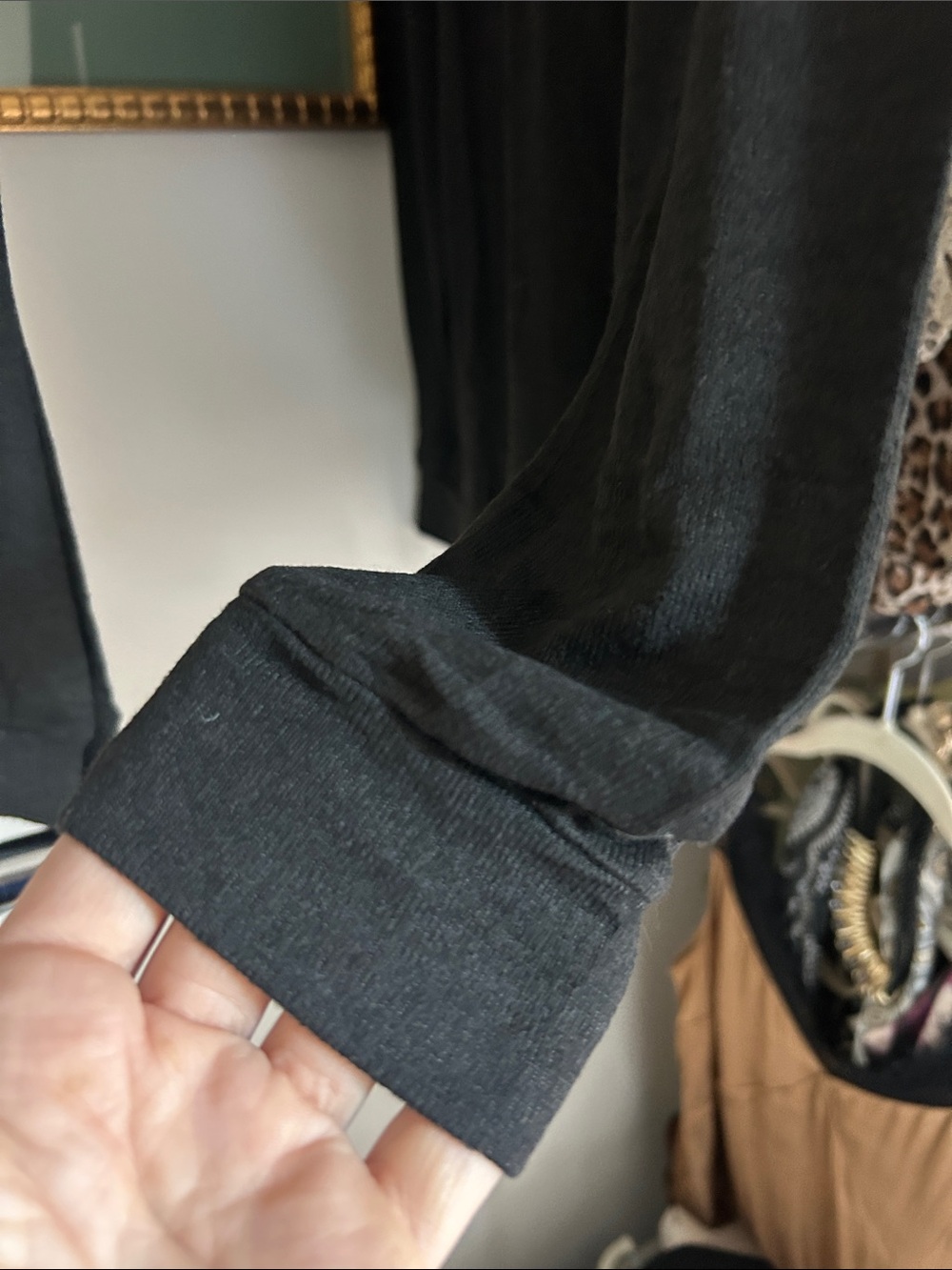 New ekouaer L Black long sleeve top pants stretchy loungewear Set - Picture 5 of 10